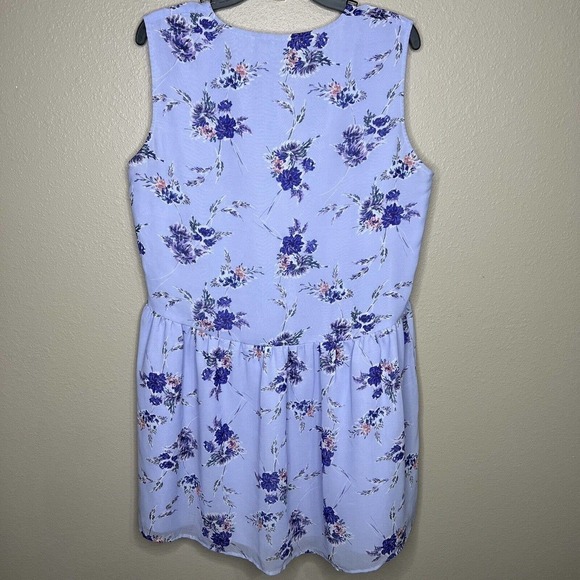 Victoria's Secret Women's Purple Floral Sleeveless V-Neck Babydoll Dress Sz L - Picture 2 of 8